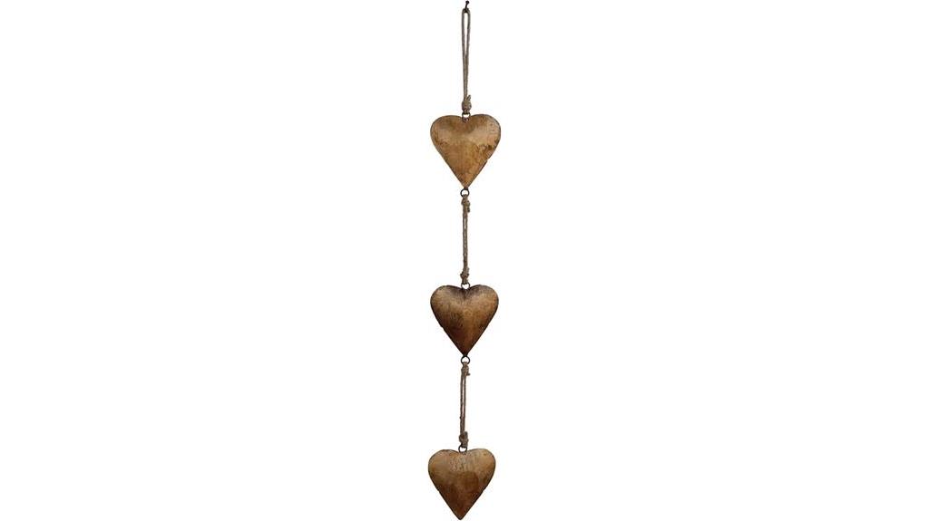 retro heart metal decor