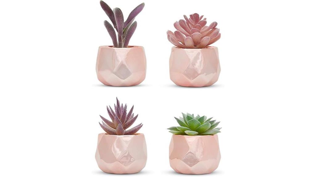 rose gold desk plants