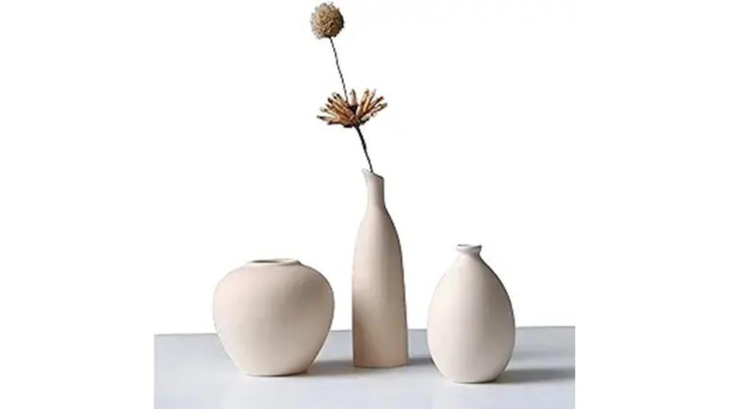 rustic ceramic vase set