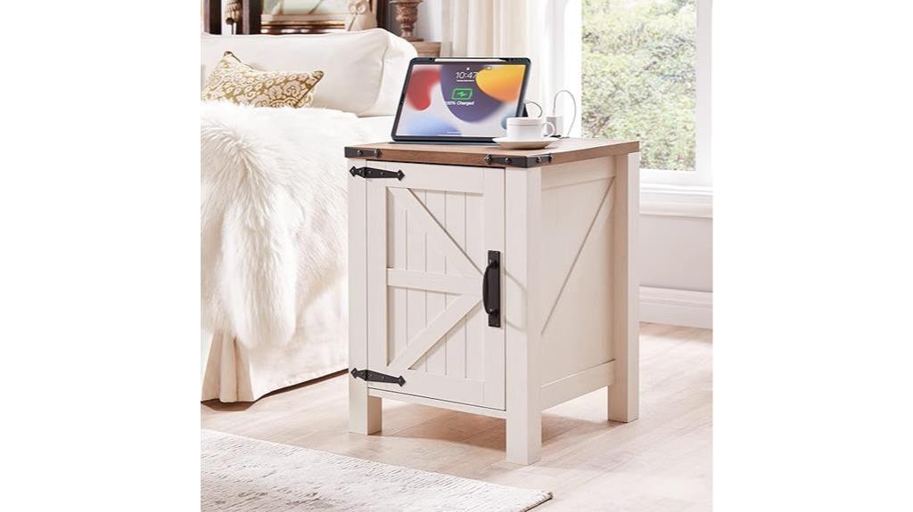 rustic charging nightstand table