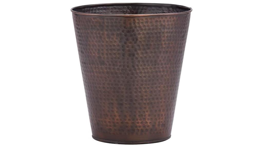 rustic copper waste basket