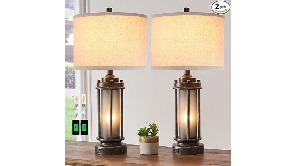 rustic farmhouse lamps usb