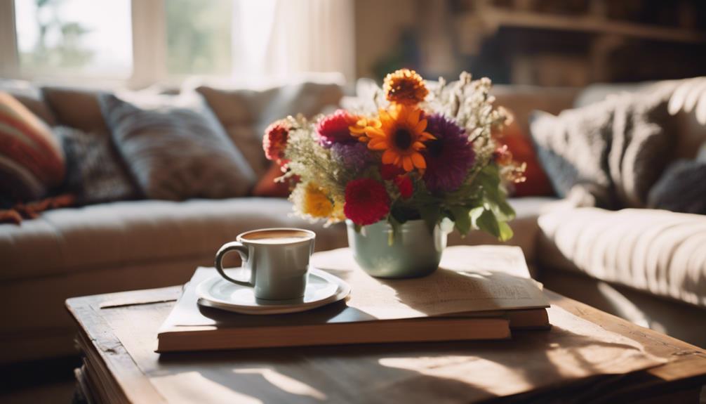 rustic farmhouse living room centerpiece