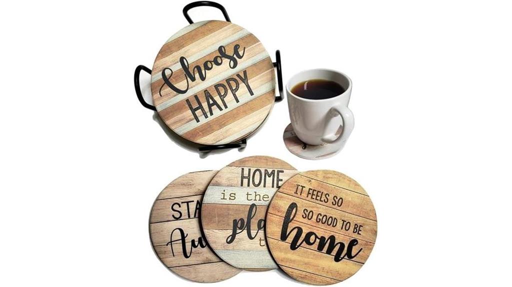 rustic farmhouse stone coasters