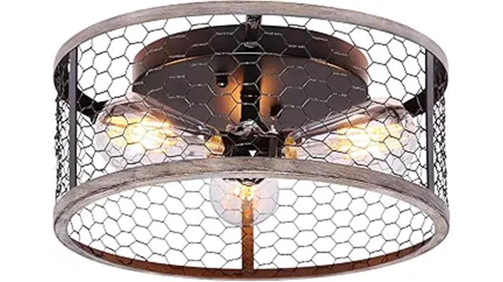 rustic flush mount fixture