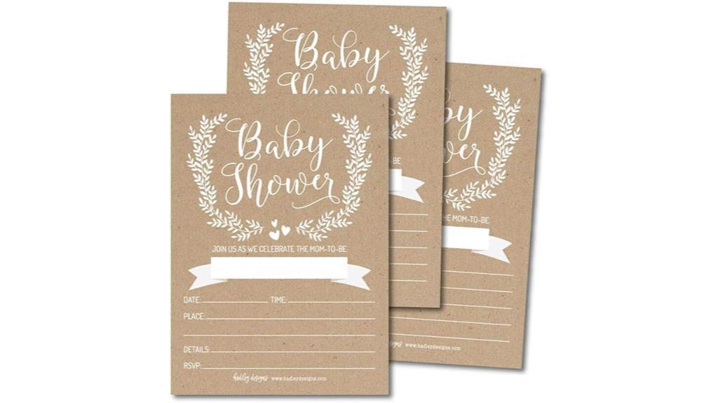 rustic gender neutral invitations