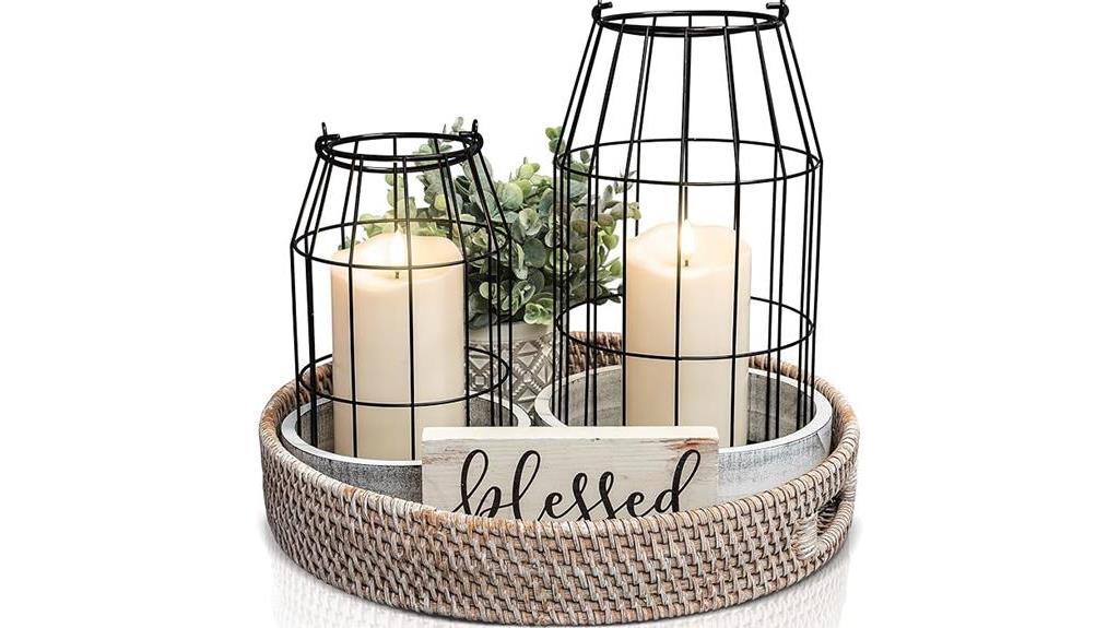 rustic lantern decor centerpiece