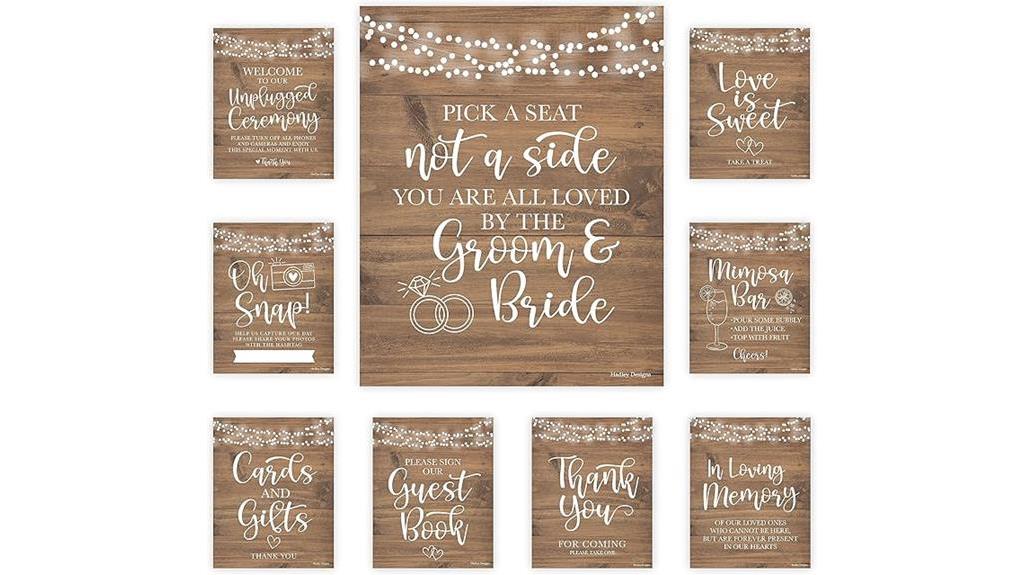 rustic wedding signs collection