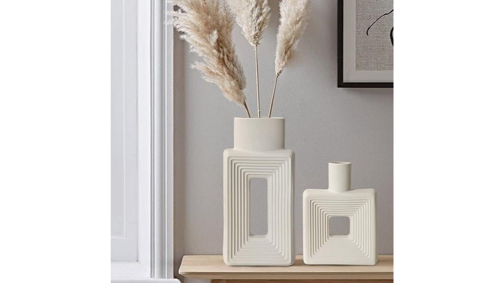 rustic white ceramic vases