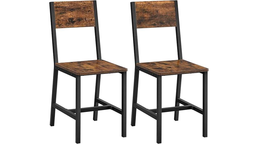 rustic wood metal chairs