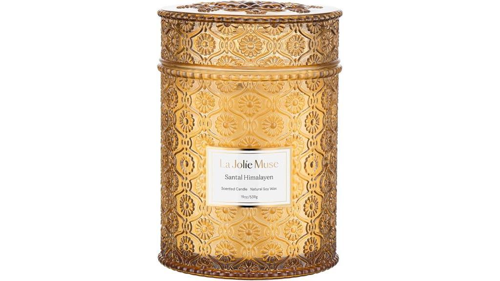 scented sandalwood candle la jolie muse