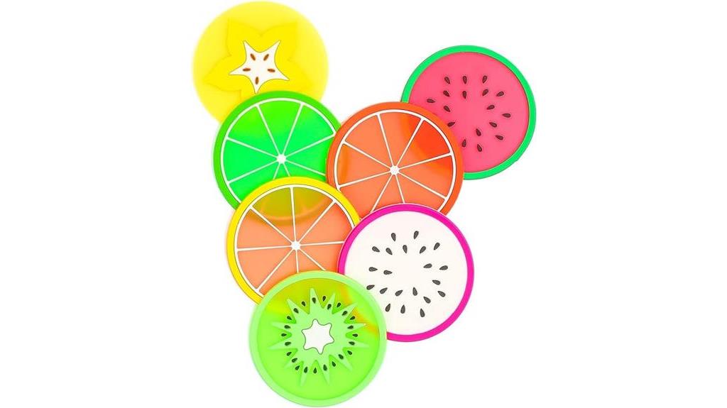 silicone fruit coaster set