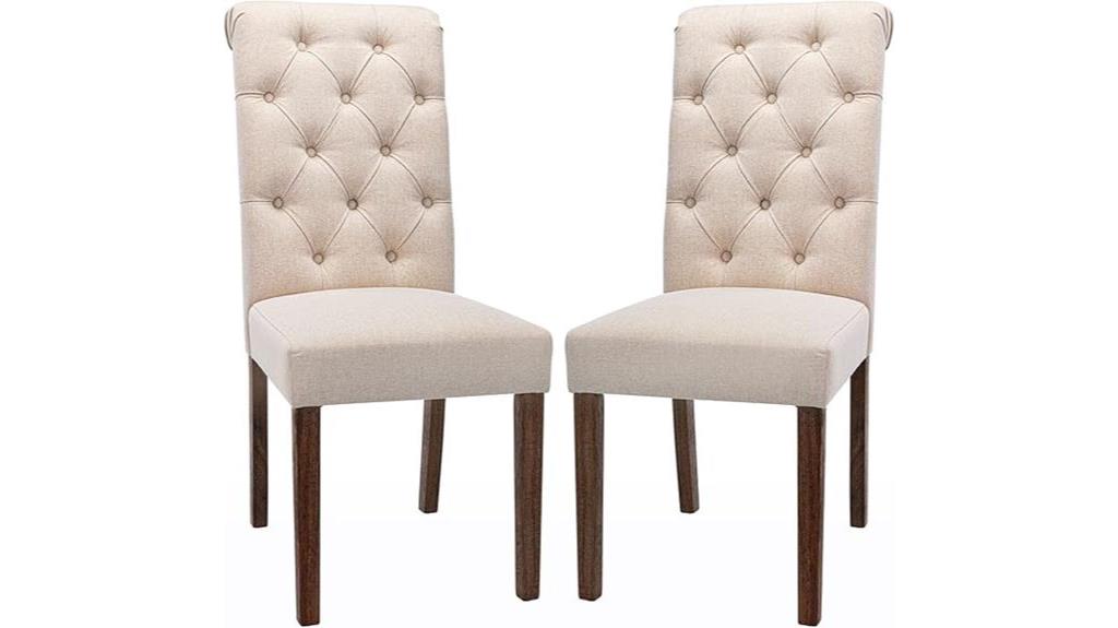 tufted dining chairs set