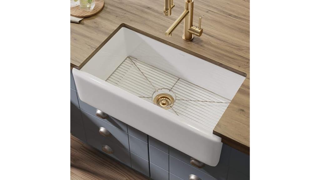 turino fireclay farmhouse sink