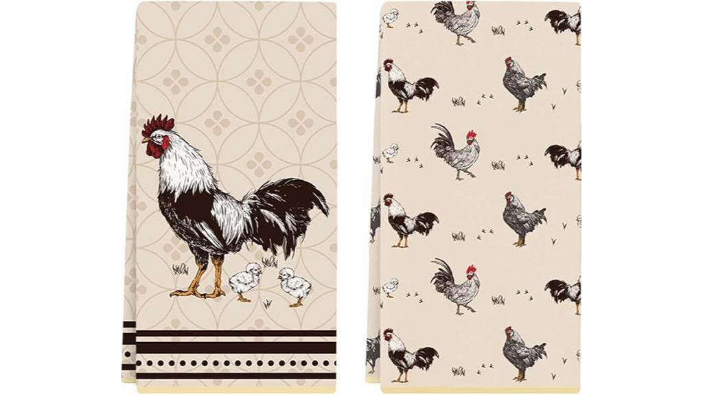 vintage chicken kitchen towels