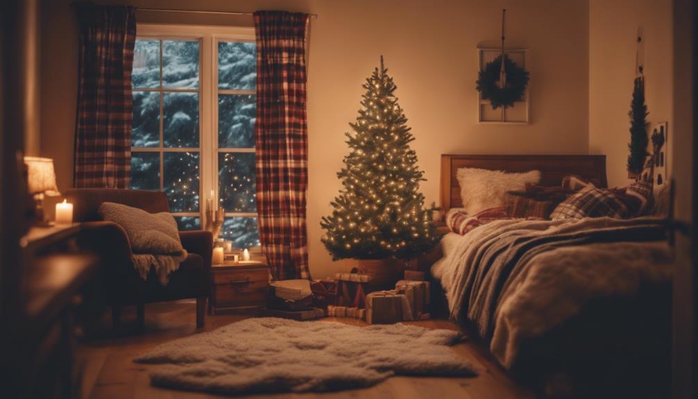 warm festive bedroom decor