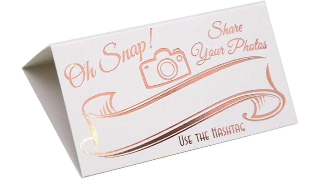 wedding hashtag sign foil