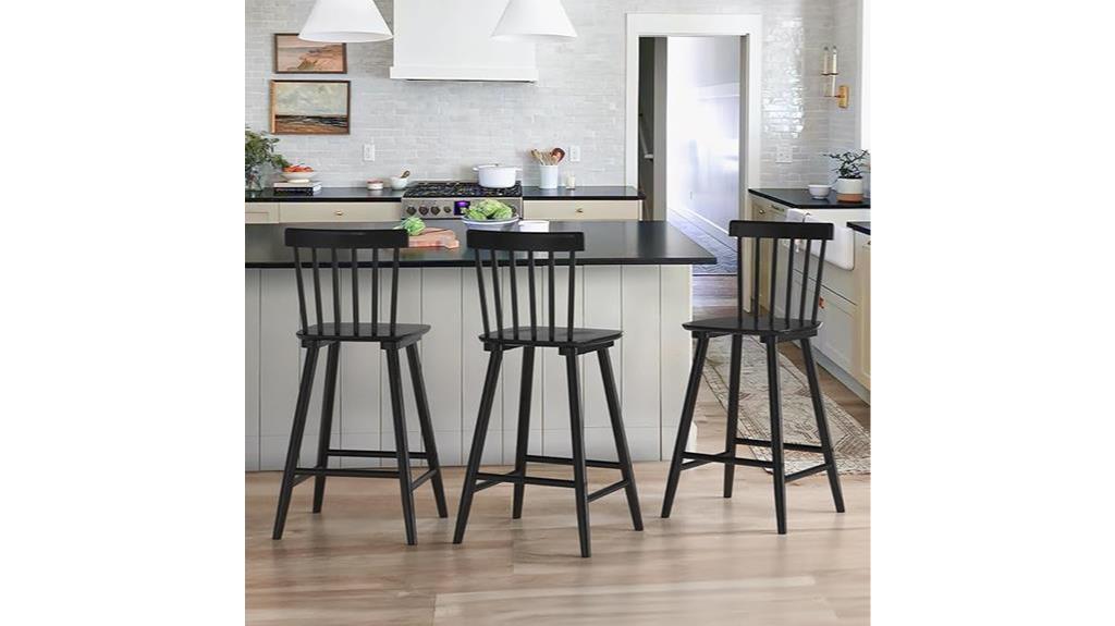 windsor wooden bar stools