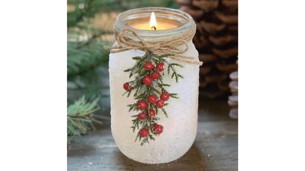 winter mason jar candle