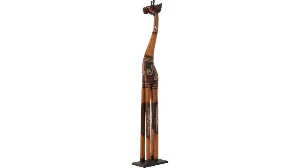 wood giraffe sculpture decor