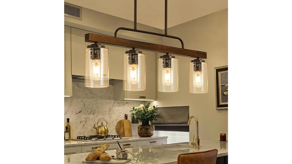 wooden kitchen island lighting