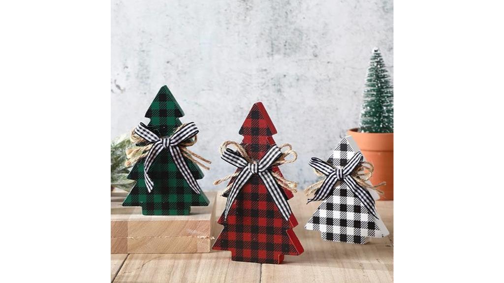 wooden tabletop christmas decorations