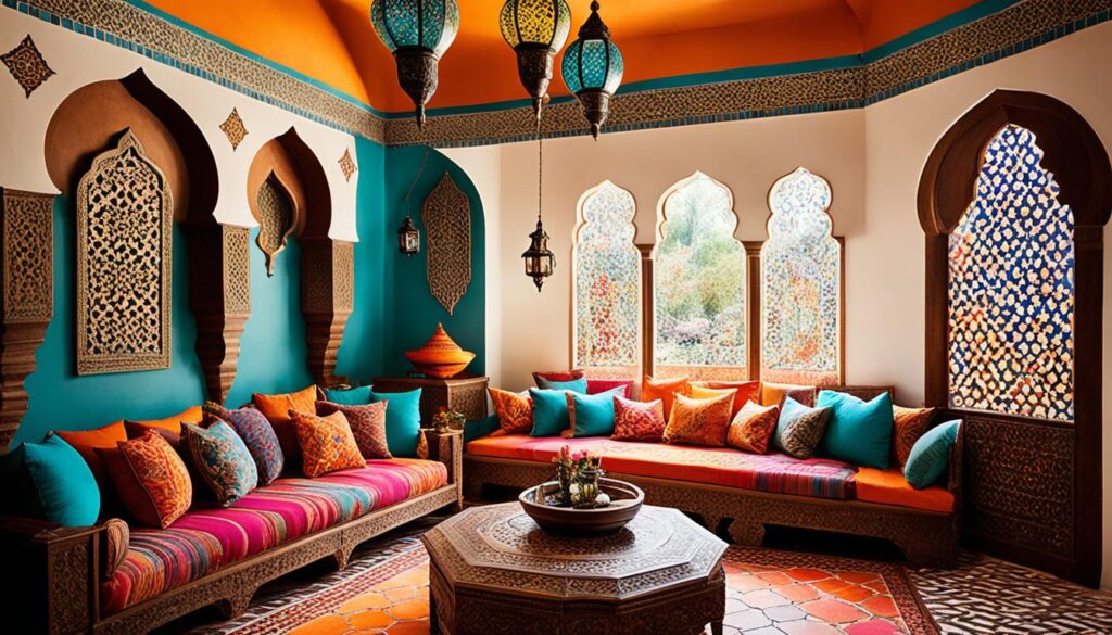 Moroccan design colorful home decor