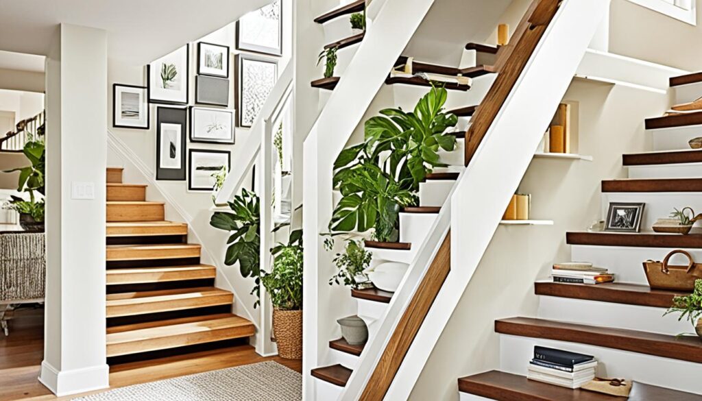 creative storage solutions including open shelving and under-stair storage