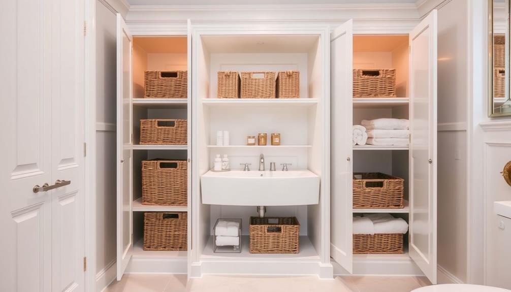 efficient bathroom linen storage