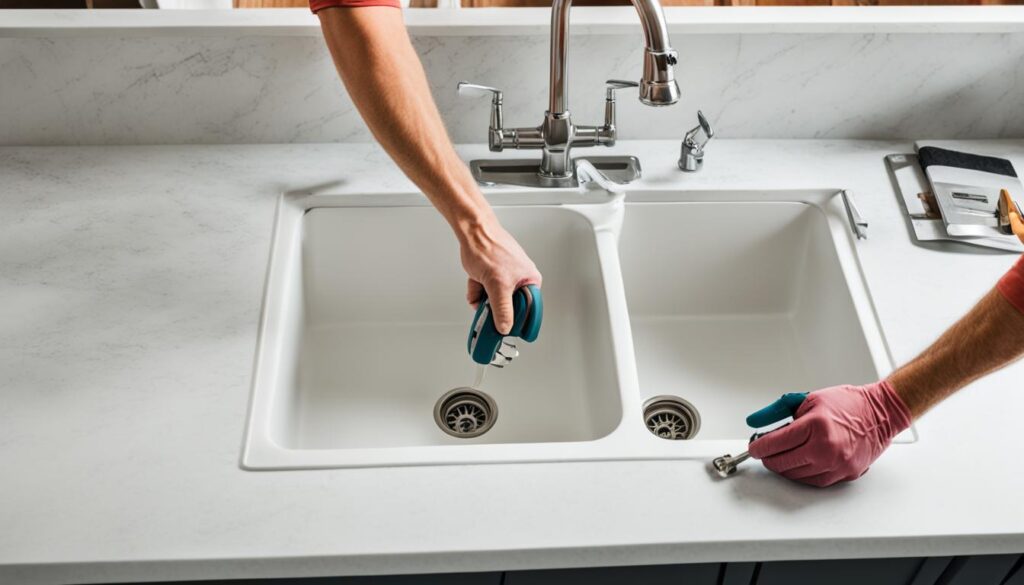 farmhouse sink installation