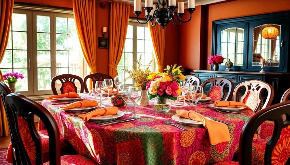 colorful batik table arrangement