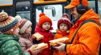 bus driver treats kids