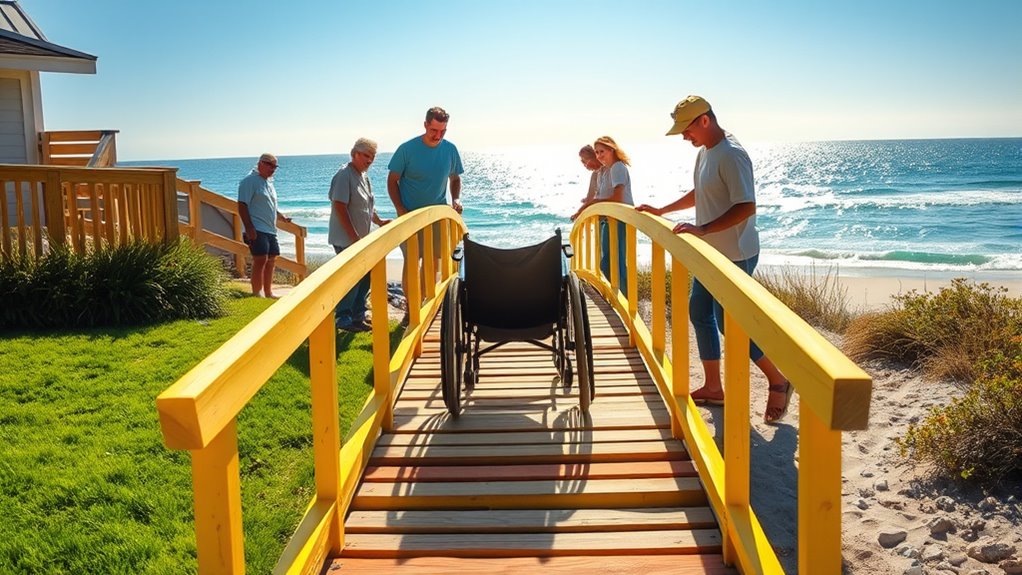 community builds accessible beach ramp