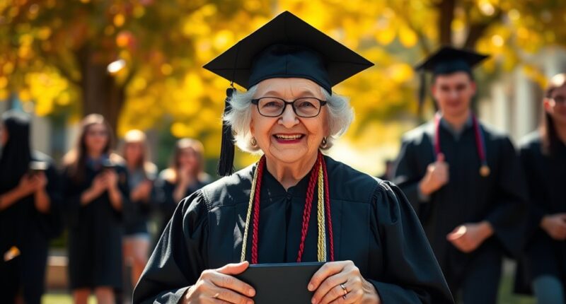 elderly graduate achieves milestone