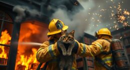 firefighters save library s cat
