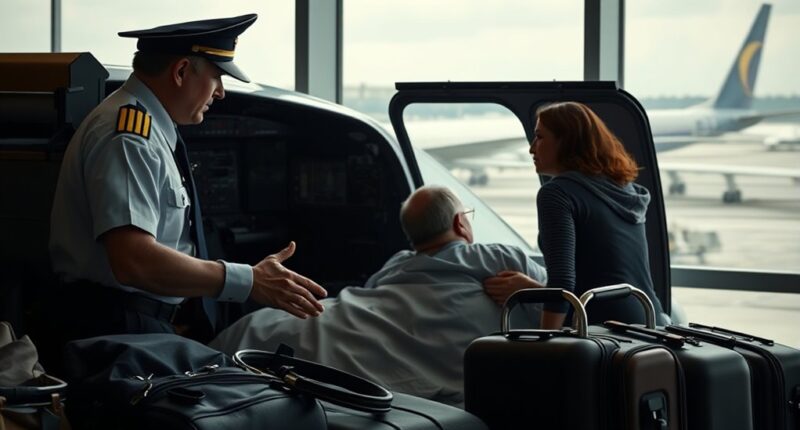 pilot delays flight for farewell