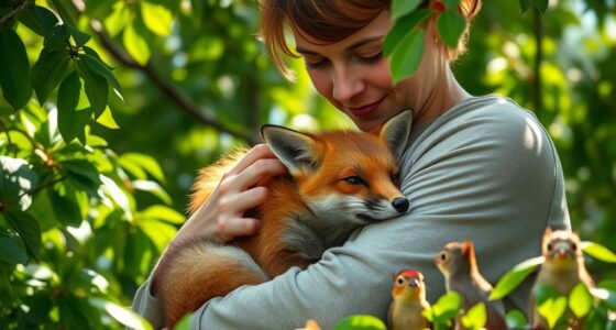 humans rescuing animals