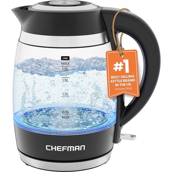 Chefman 1.8L Electric Kettle with Auto Shut-Off