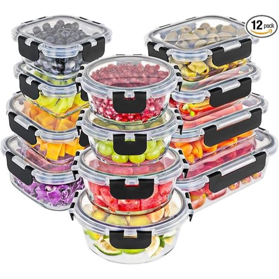 Magic Mill 24pc Glass Food Storage Containers Set