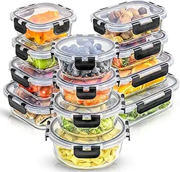 JoyJolt 24pc Borosilicate Glass Food Storage Containers
