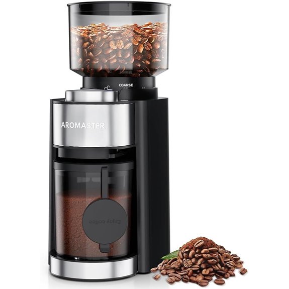 Aromaster Coffee Grinder with 25 Settings and Portafilter Holder