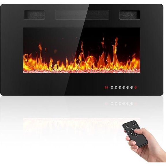 Electric Fireplace 30 inch Wall Mount with Remote