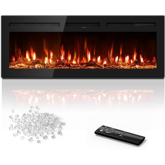 Manastin 50-inch Recessed Electric Fireplace with Remote
