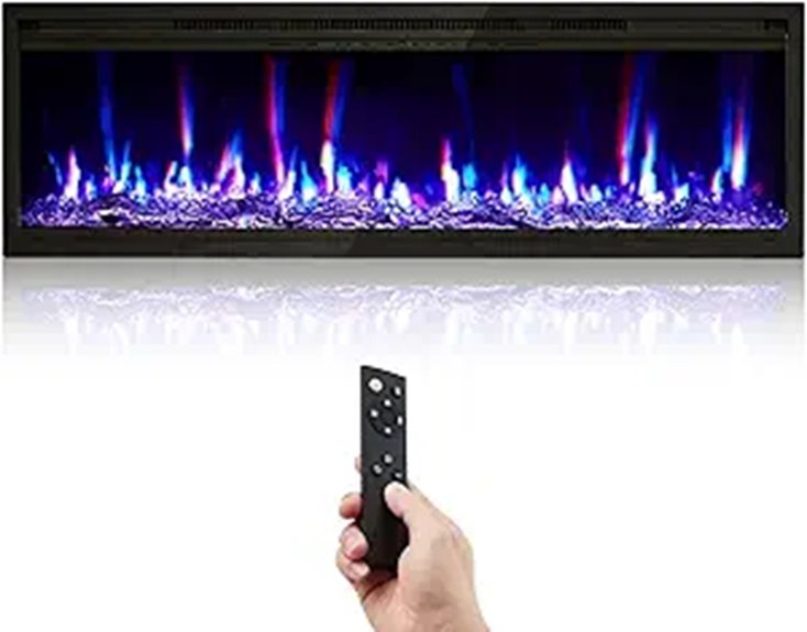 Garvee 60in Electric Fireplace Insert with Remote