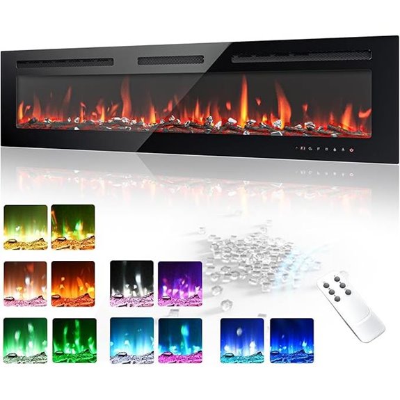 EUHOMY 60 Recessed Wall Electric Fireplace with Remote