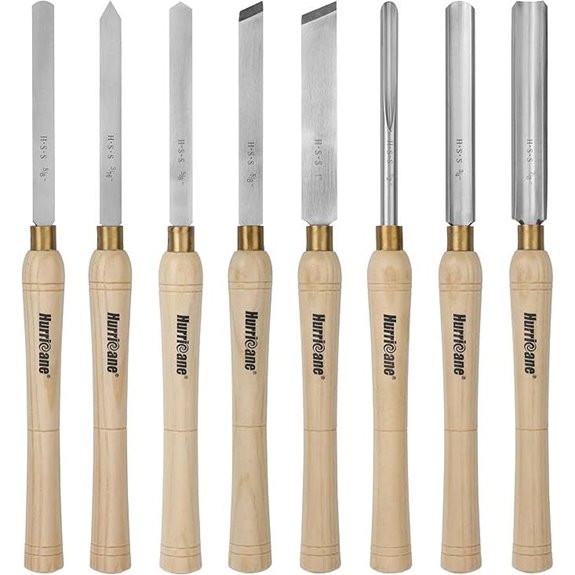 HURRICANE 8pc HSS Wood Lathe Chisel Set
