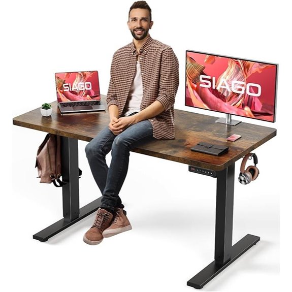 SIAGO Adjustable Electric Standing Desk with Cable Management