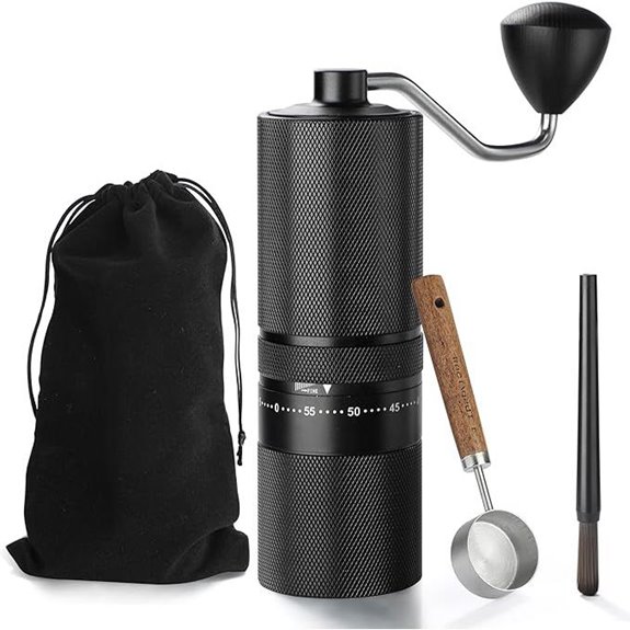 Manual Coffee Grinder with Adjustable Steel Burr