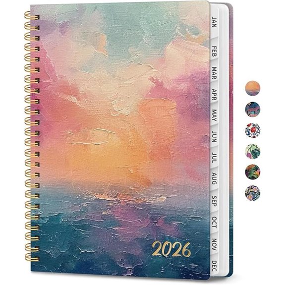 2026 Aesthetic Planner with Monthly Tabs and Pocket