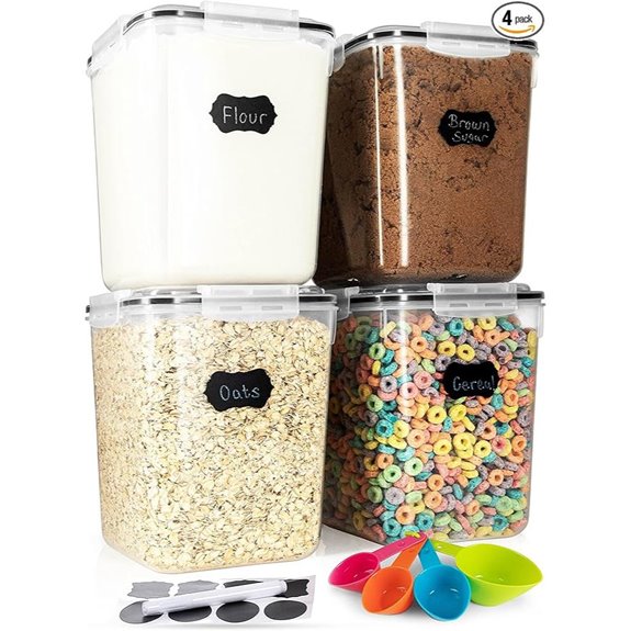 Flour Sugar Storage Containers Set with Airtight Lids